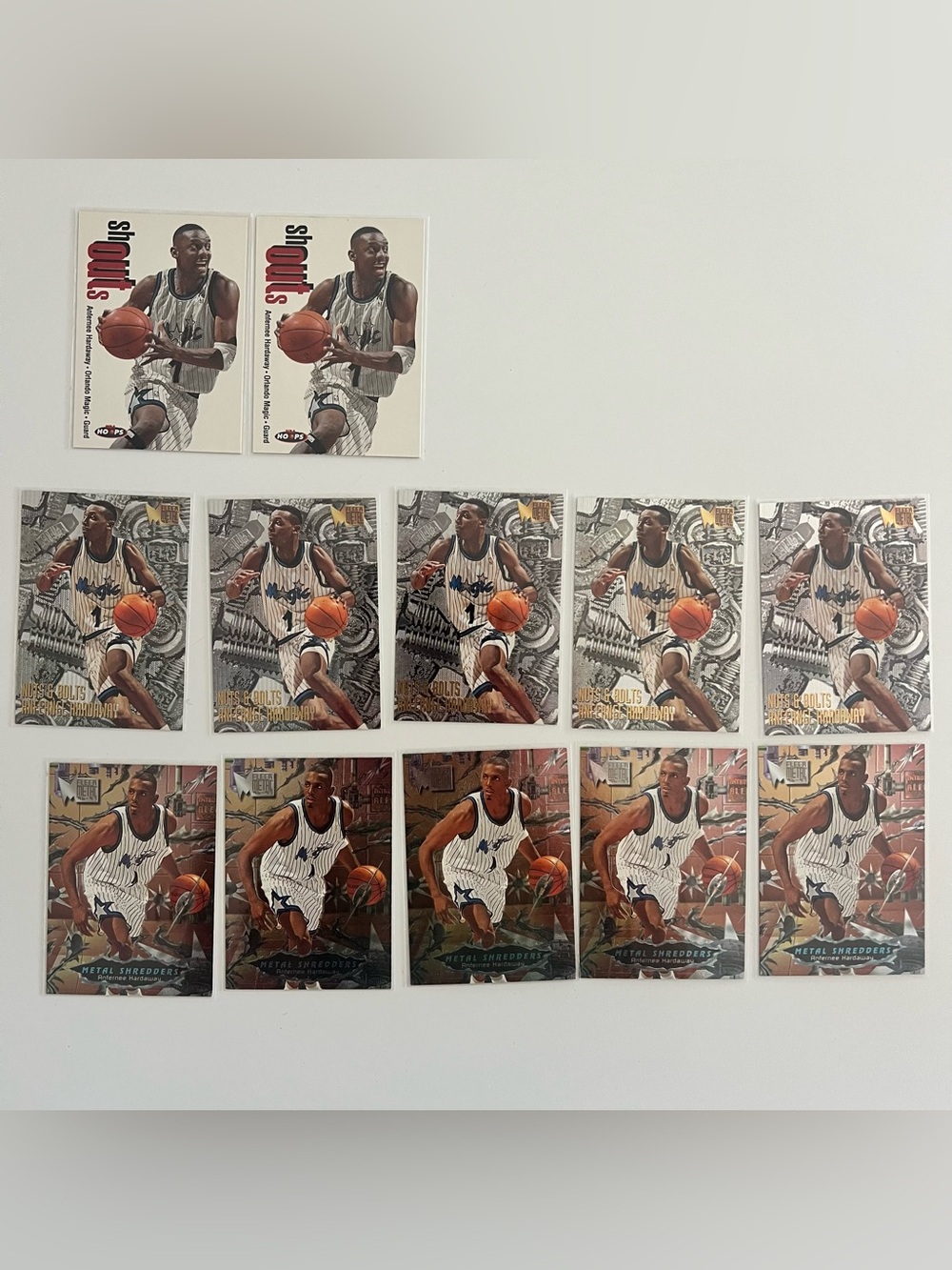 Anfernee Hardaway Fleer metal and NBA hoops card lot of 12